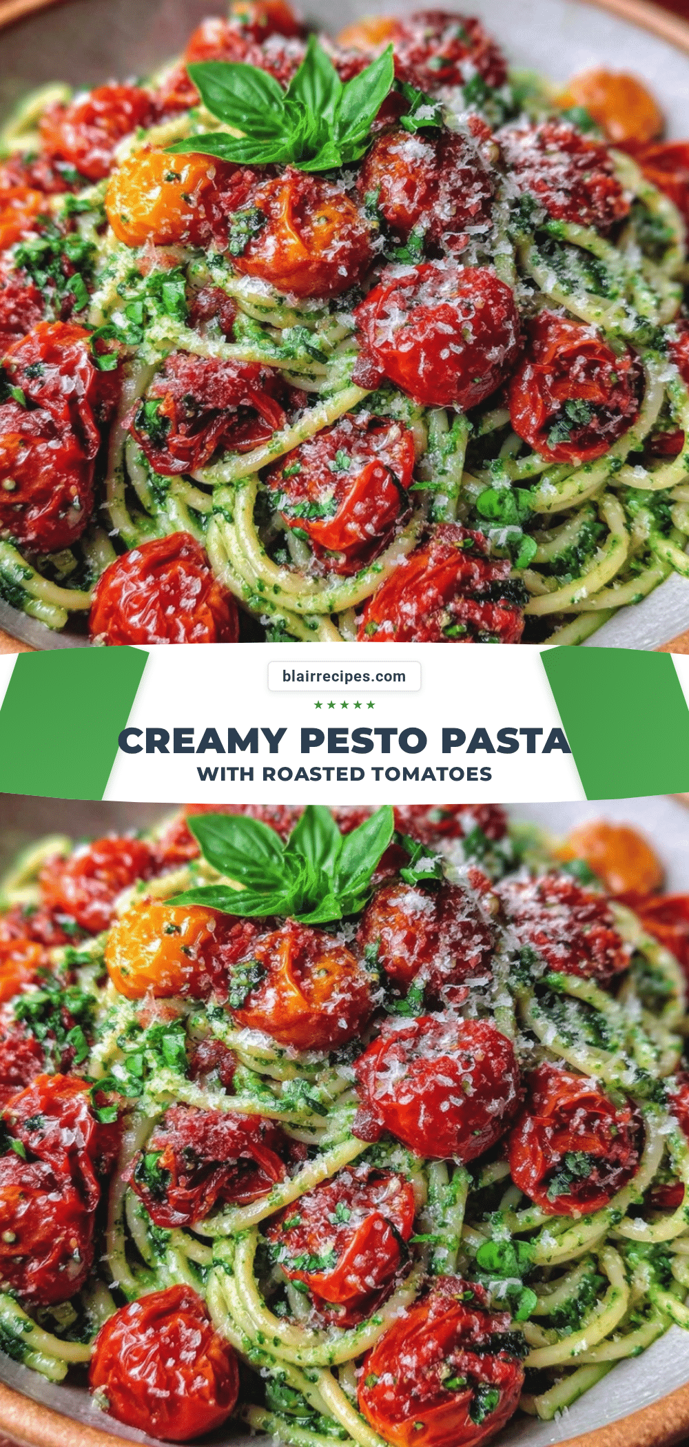 pesto pasta with roasted cherry tomatoes recipe