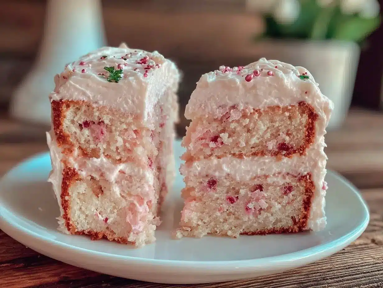 pink champagne layer cake preparation steps