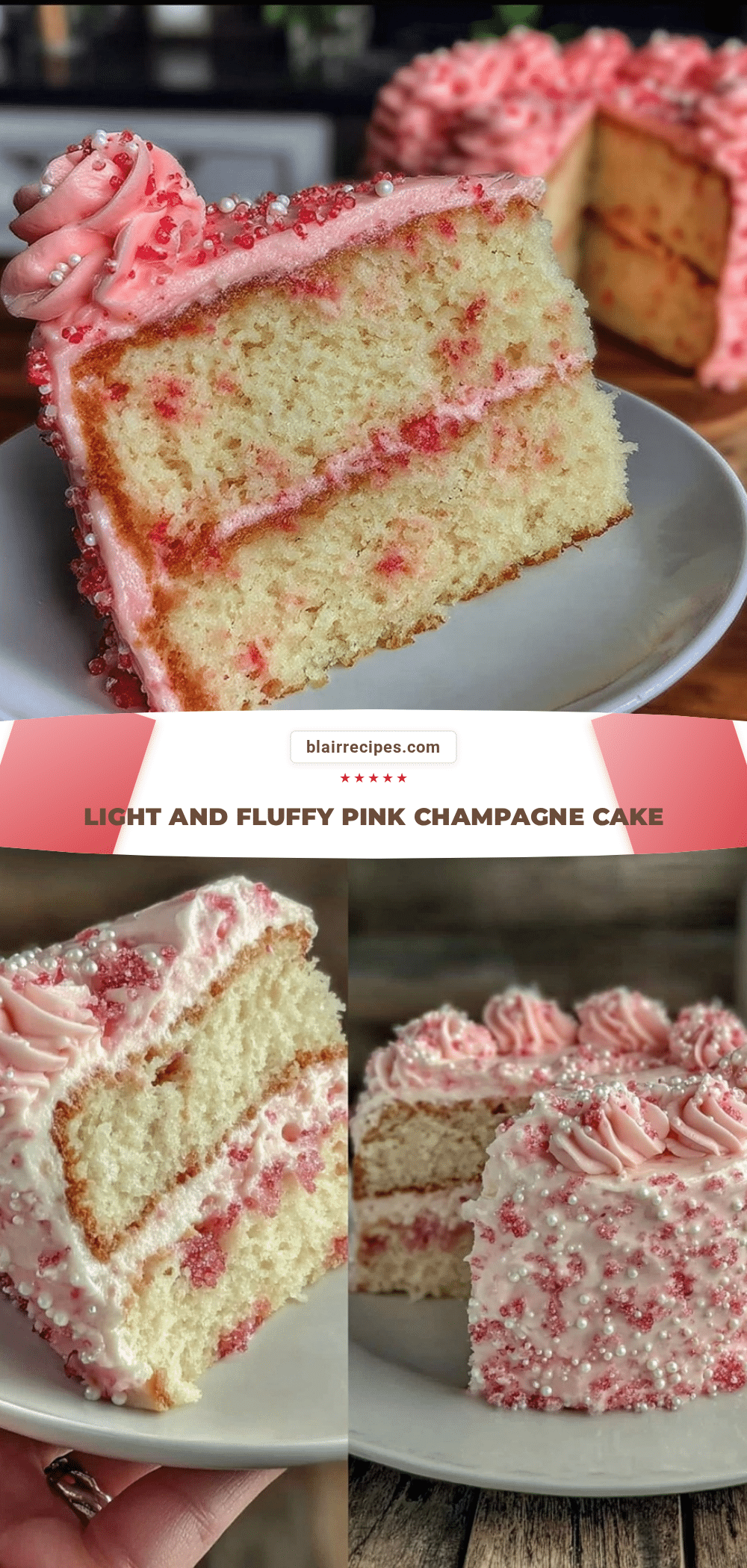 pink champagne layer cake recipe