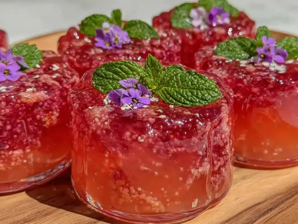 pink prosecco jello shots - featured image