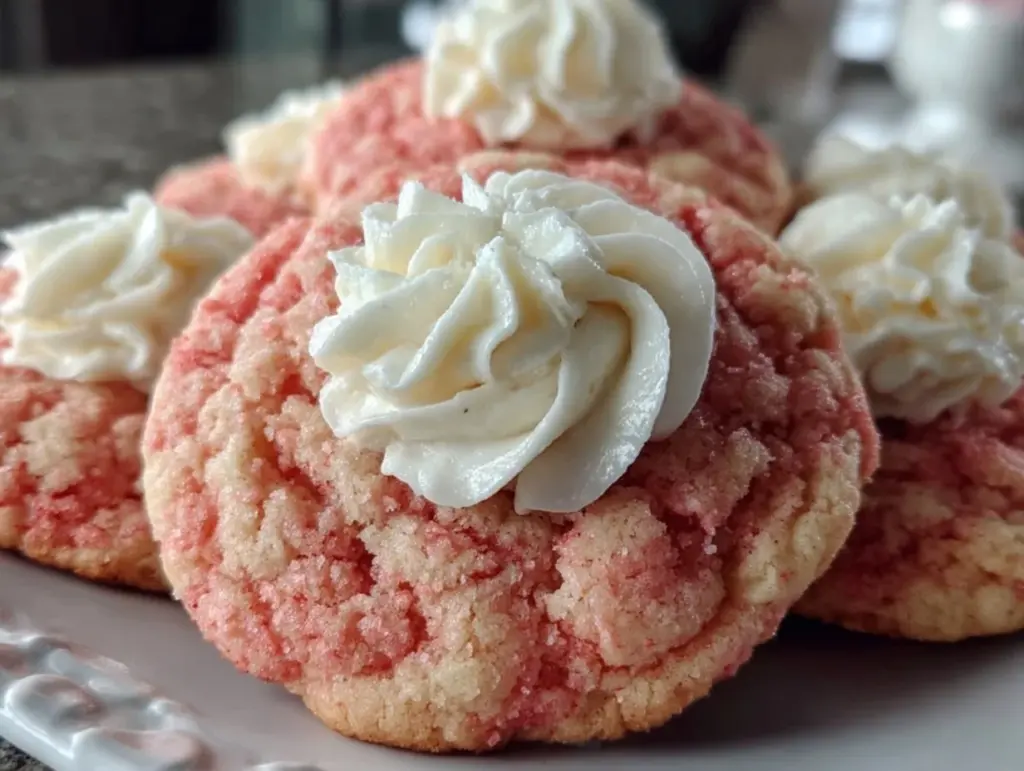 pink velvet sugar cookies - featured image
