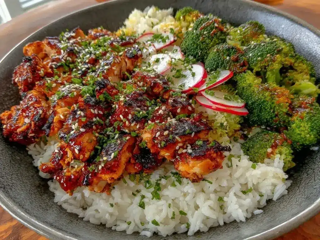 protein-packed chicken and rice bowl - featured image