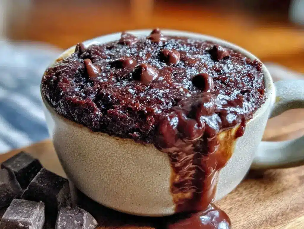 quick triple chocolate mug cake - featured image
