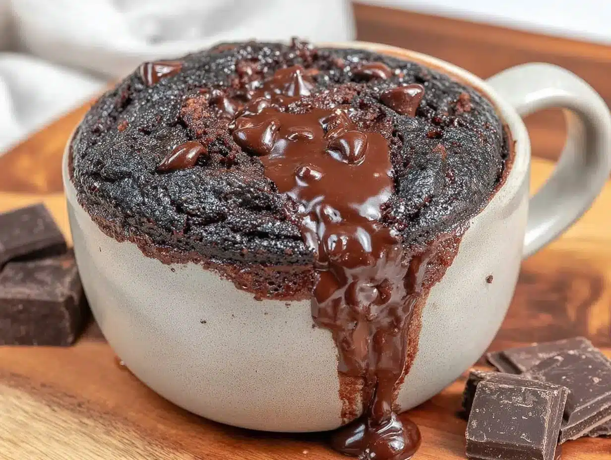 quick triple chocolate mug cake preparation steps