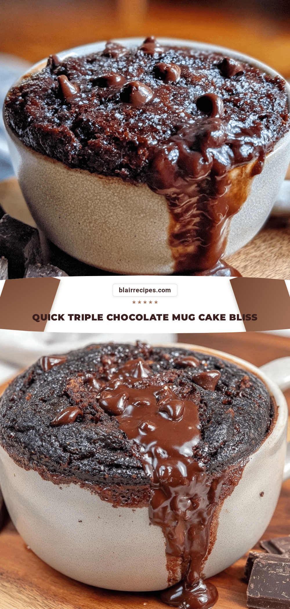 quick triple chocolate mug cake recipe