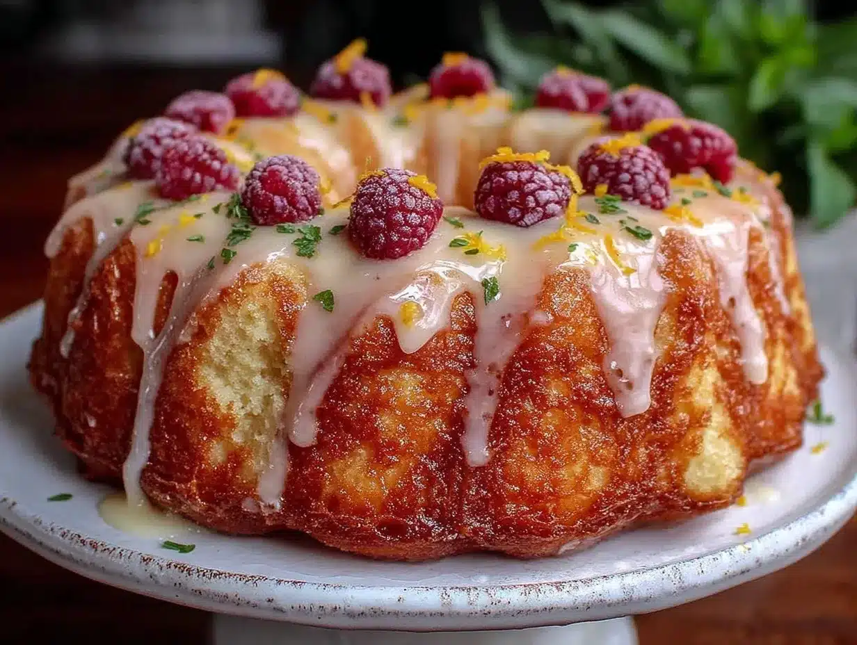 raspberry lemonade bundt cake preparation steps