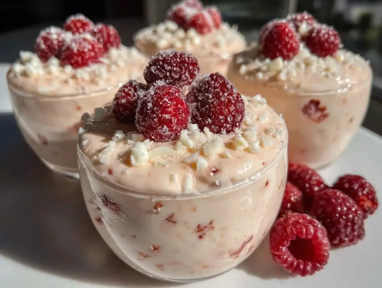 raspberry white chocolate mousse cups preparation steps