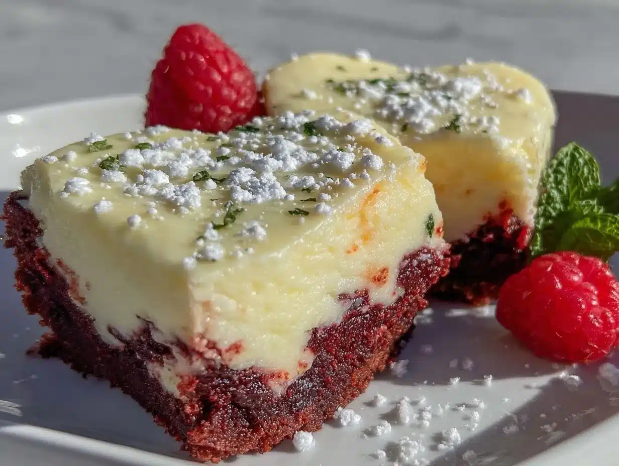 red velvet cheesecake bars preparation steps