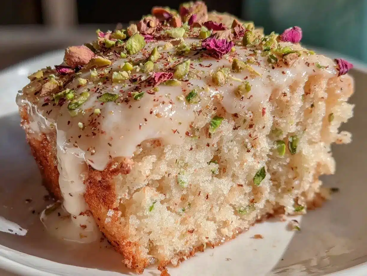 Rose Pistachio Cake preparation steps