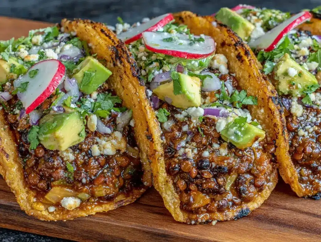 savory lentil tacos - featured image