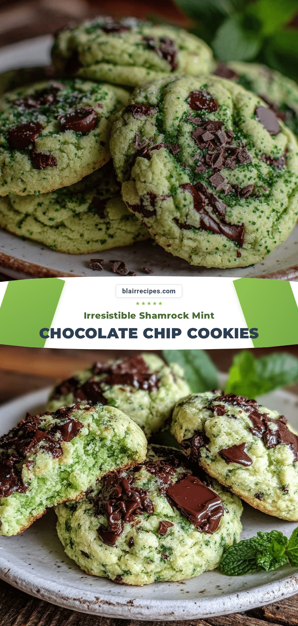 shamrock mint chocolate chip cookies recipe