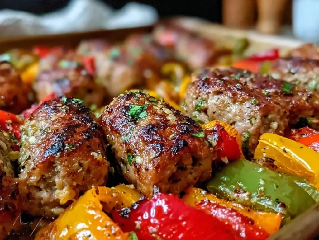 sheet pan sausage and peppers - featured image