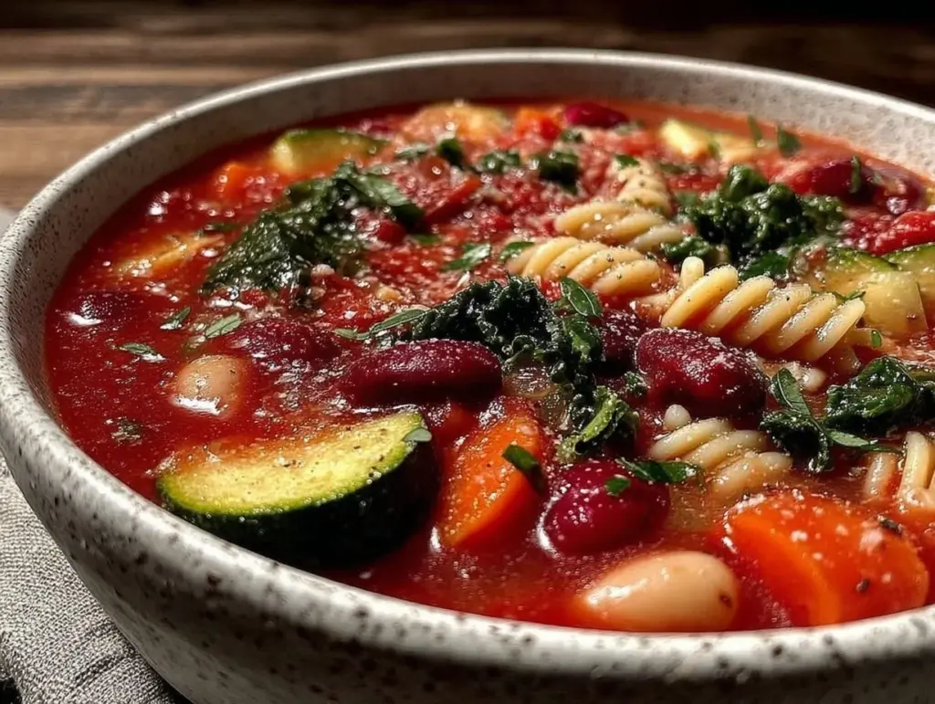 slow cooker minestrone soup - featured image