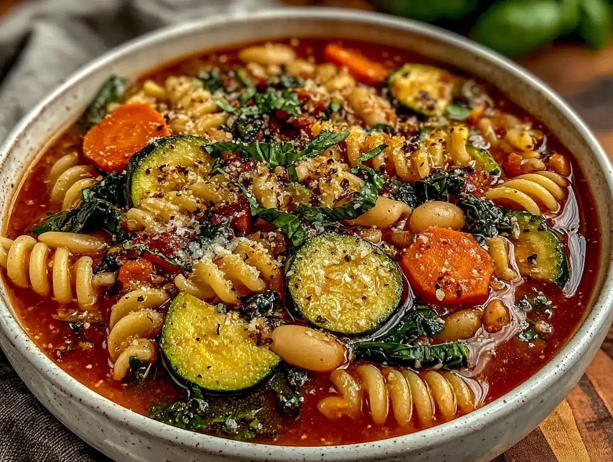 slow cooker minestrone soup preparation steps