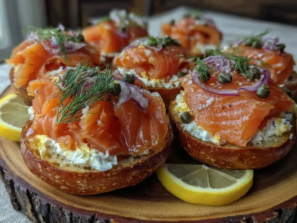 smoked salmon bagel board recipe - featured image