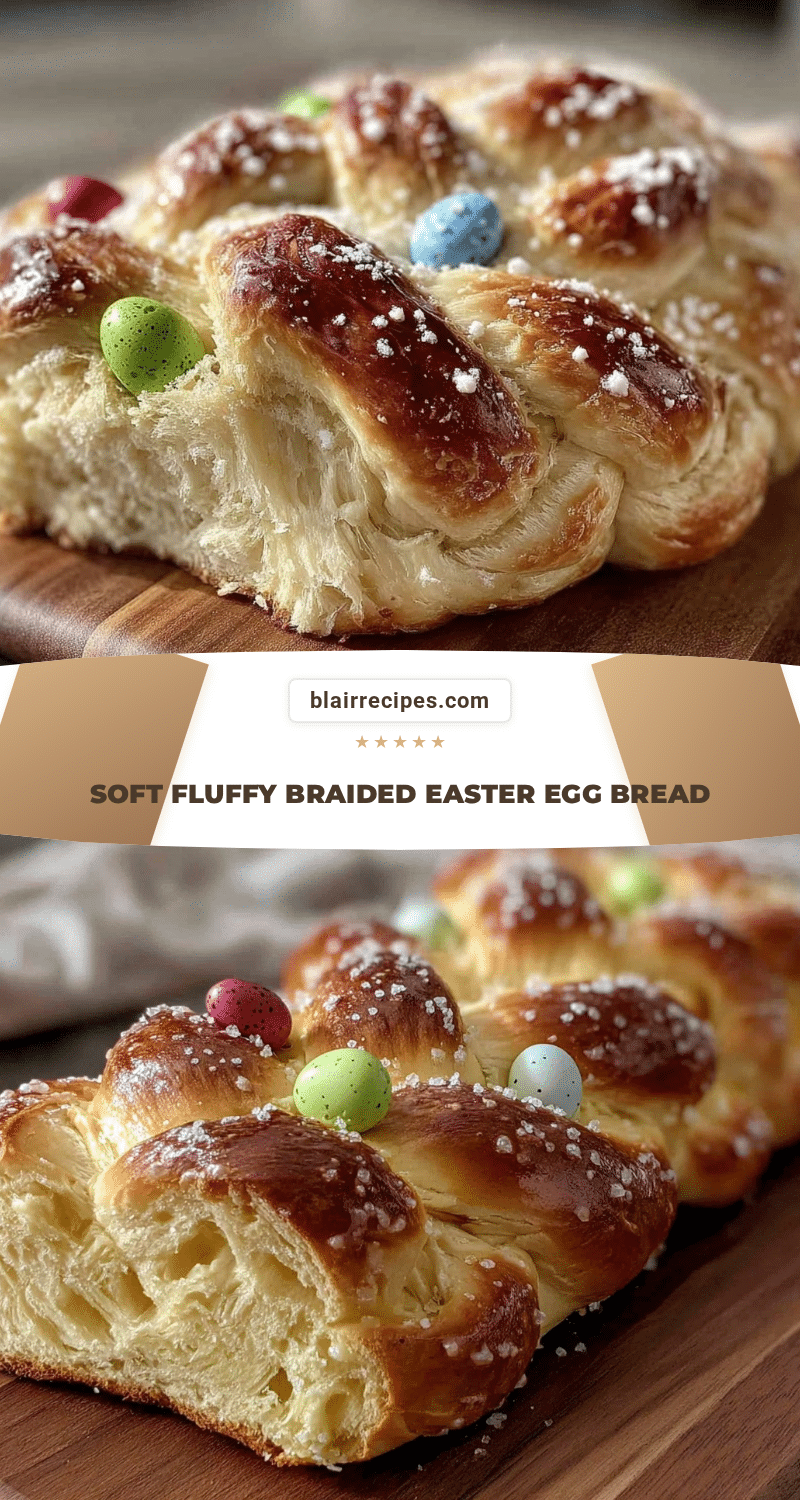 soft fluffy braided Easter egg bread recipe