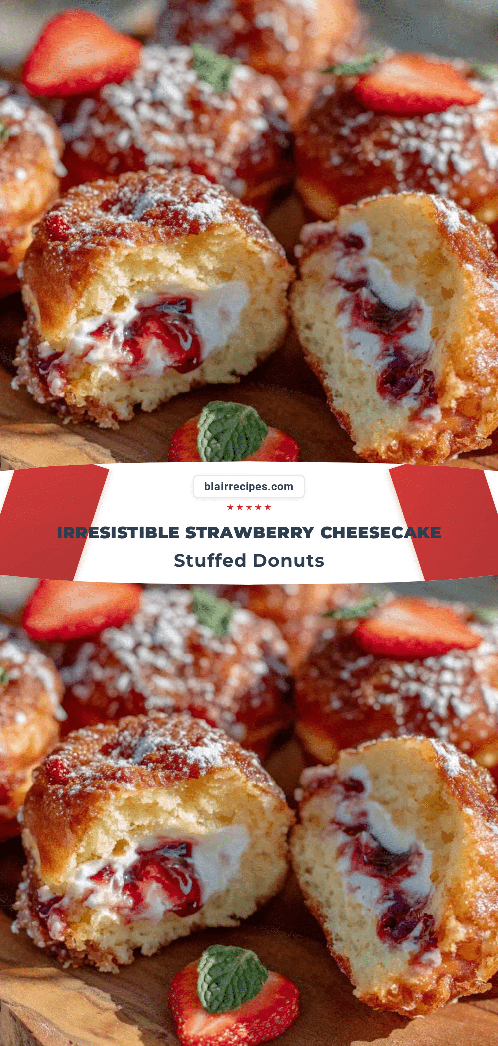 strawberry cheesecake stuffed donuts recipe