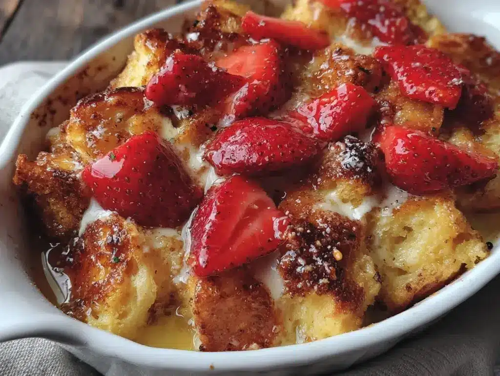 strawberry french toast casserole - featured image