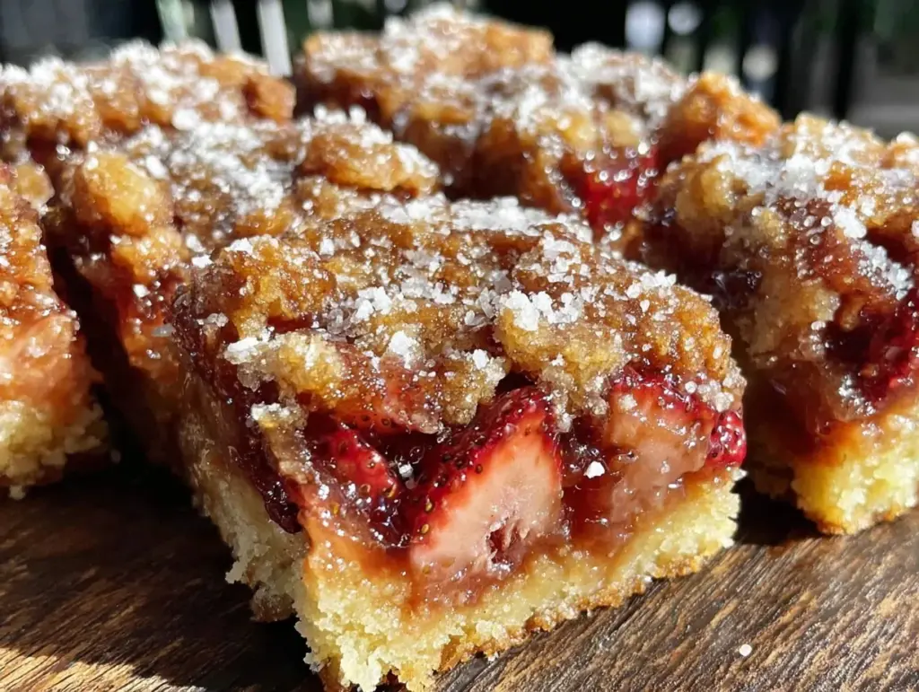 Strawberry rhubarb crumble bars - featured image