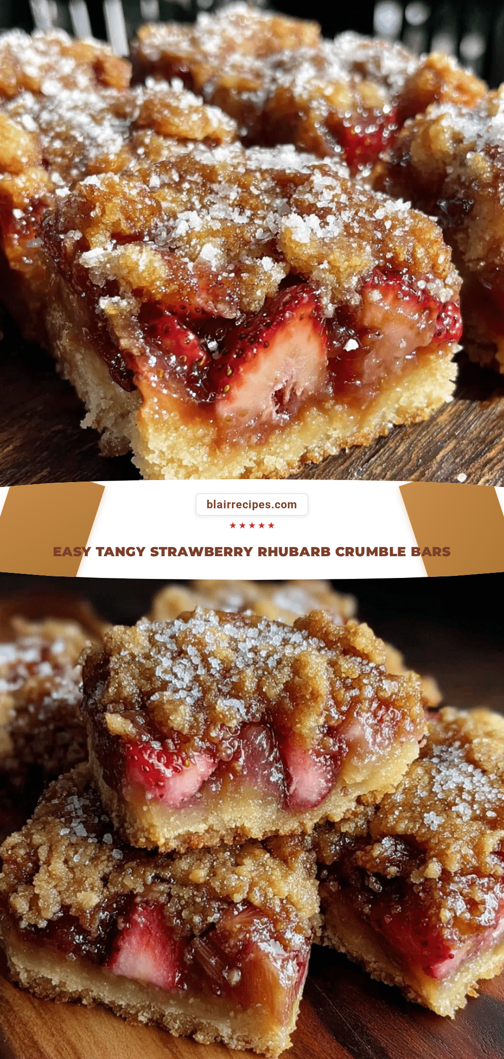 Strawberry rhubarb crumble bars recipe