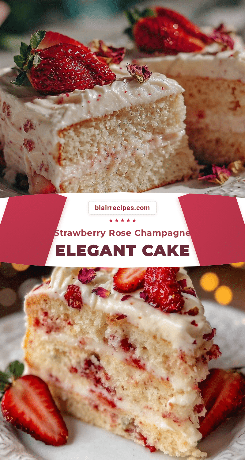 Strawberry Rose Champagne Cake recipe