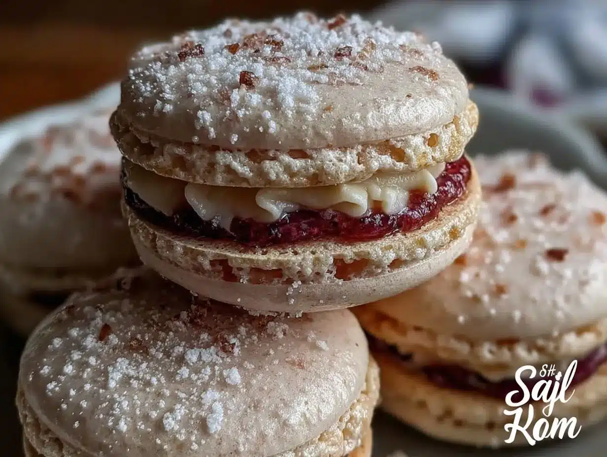 strawberry rose macarons preparation steps