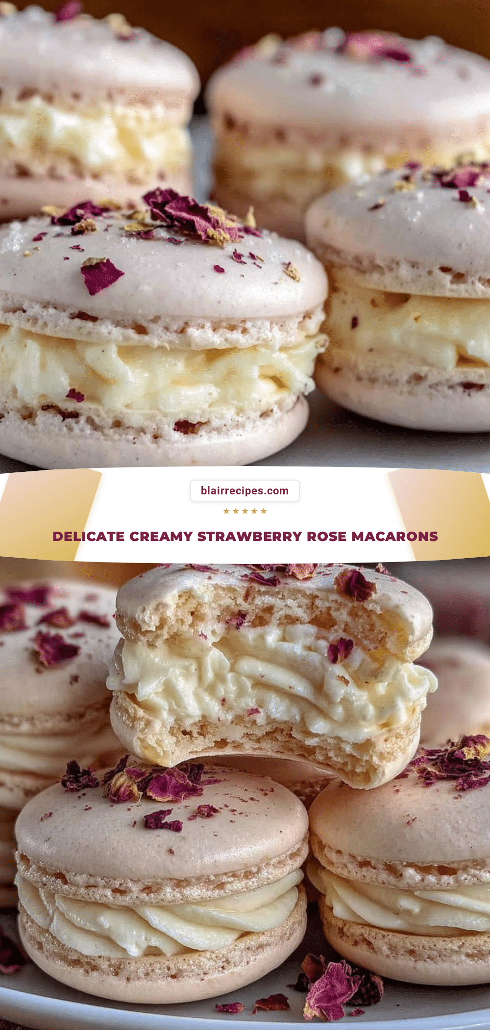 Strawberry Rose Macarons recipe