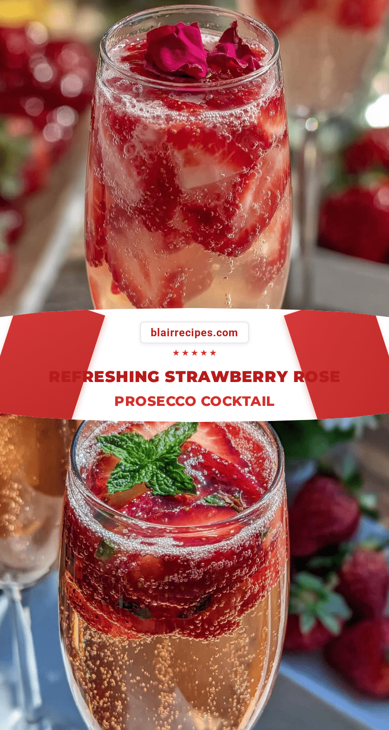 strawberry rose prosecco cocktail recipe
