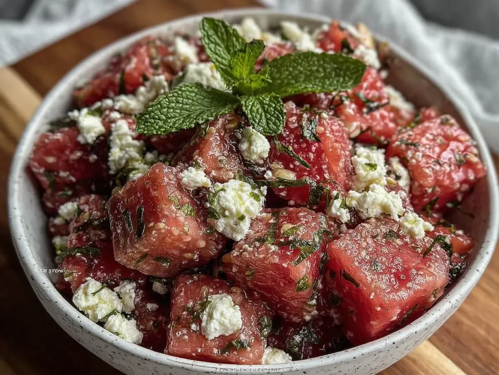 watermelon feta mint salad - featured image