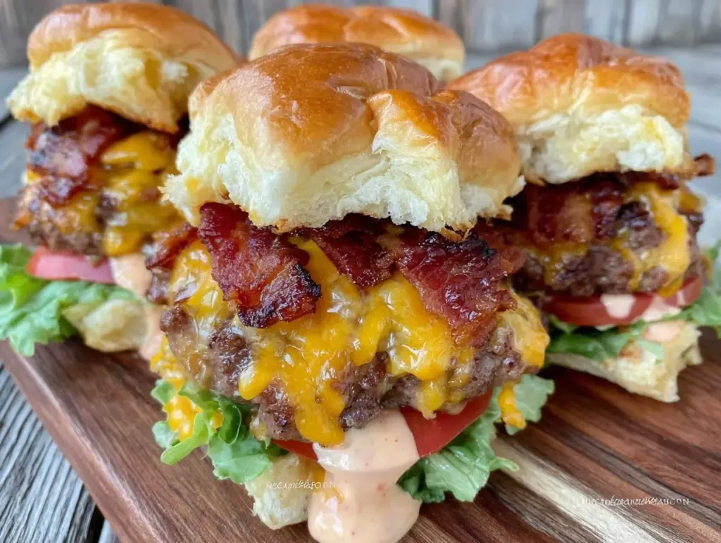 bacon cheeseburger sliders - featured image