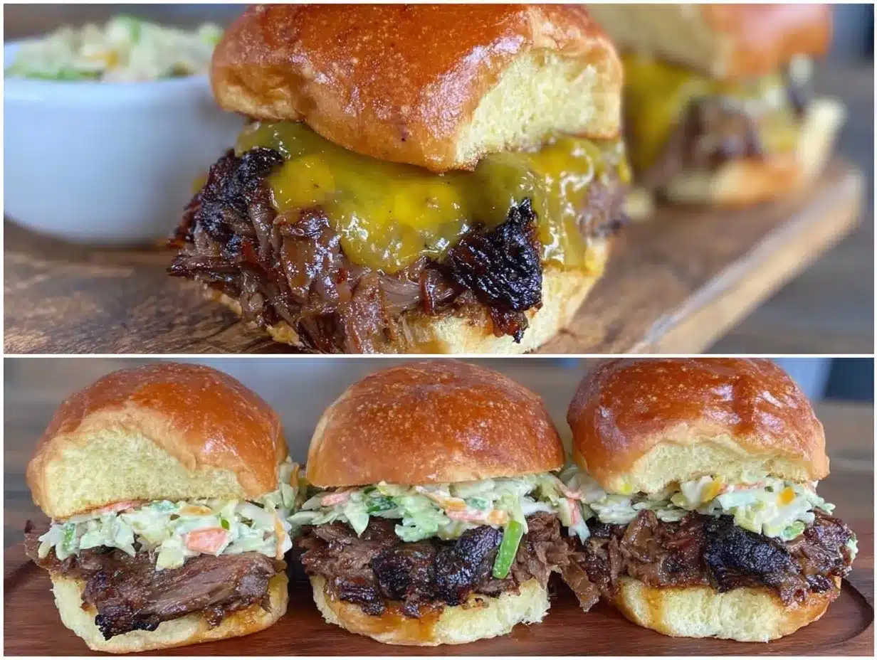 BBQ beef brisket sliders preparation steps