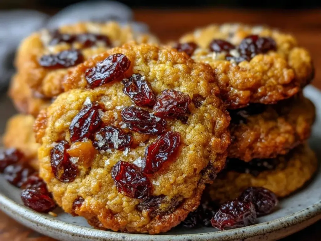 chewy oatmeal raisin protein cookies - featured image