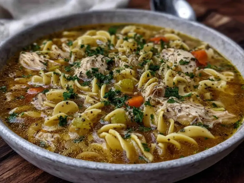 cozy chicken noodle soup recipe - featured image