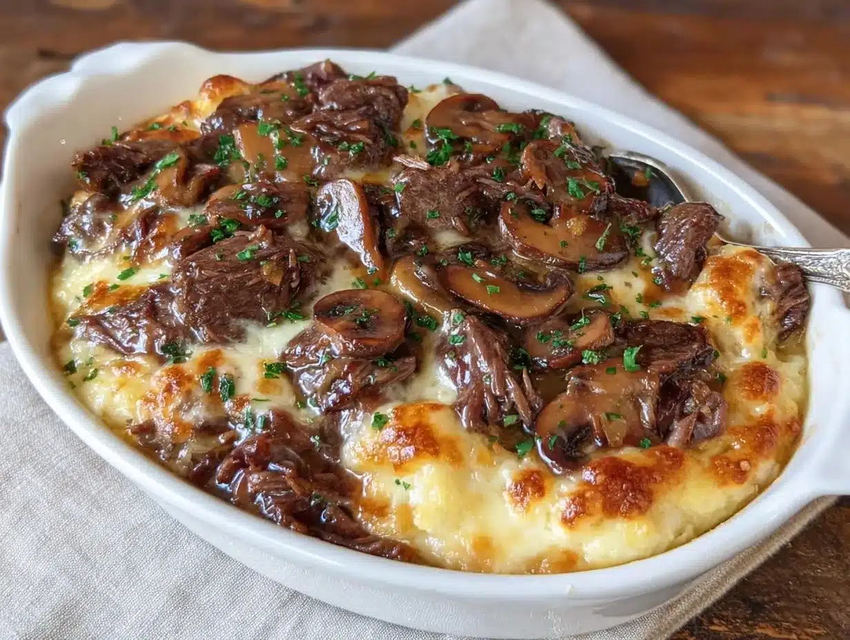 creamy beef stroganoff casserole preparation steps