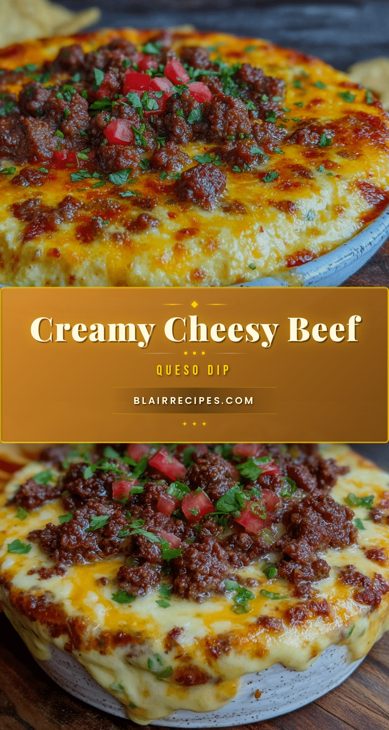 creamy cheesy queso dip with ground beef recipe