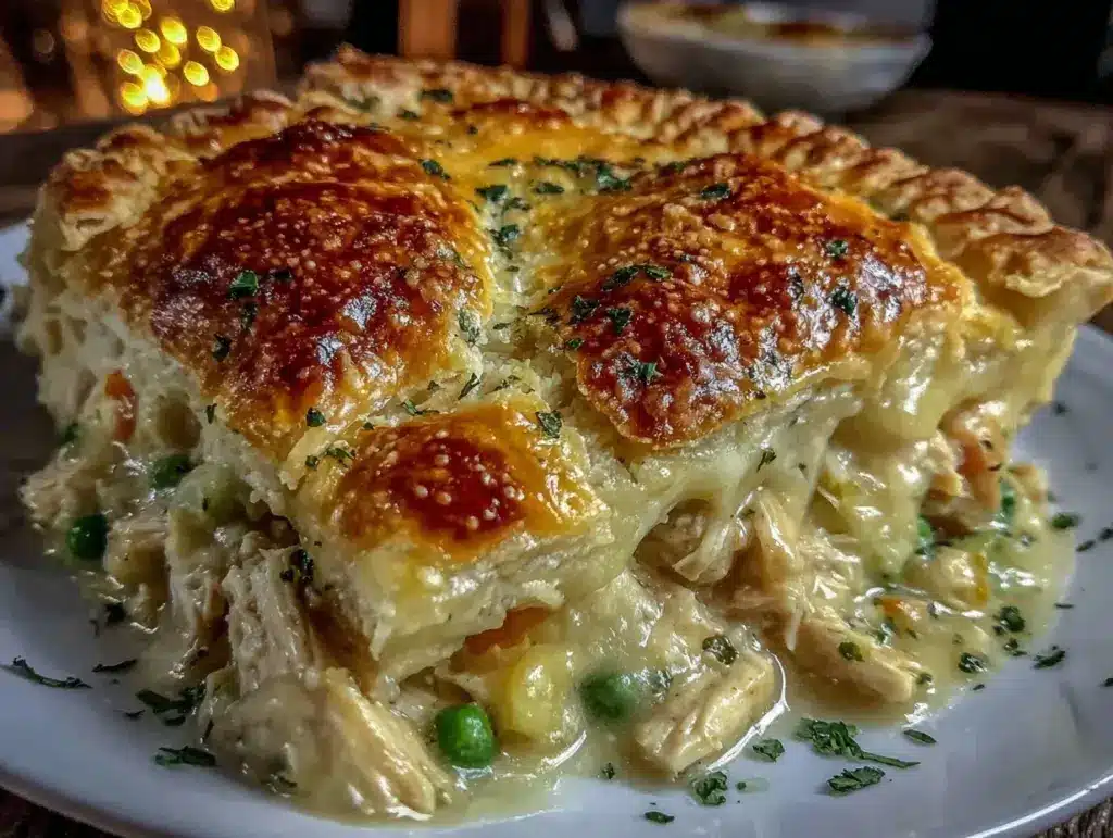 creamy chicken pot pie recipe - featured image