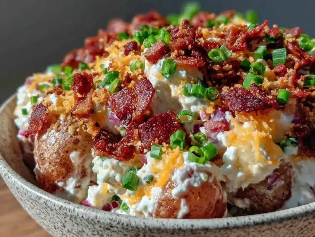 creamy loaded baked potato salad - featured image