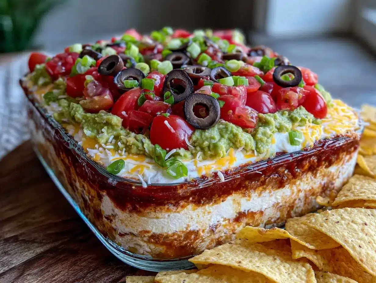 creamy seven layer dip preparation steps