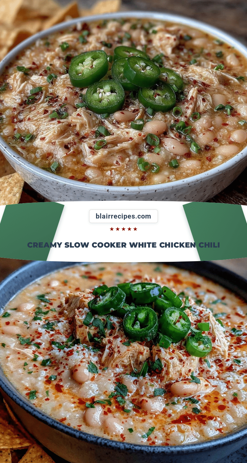 creamy slow cooker white chicken chili recipe