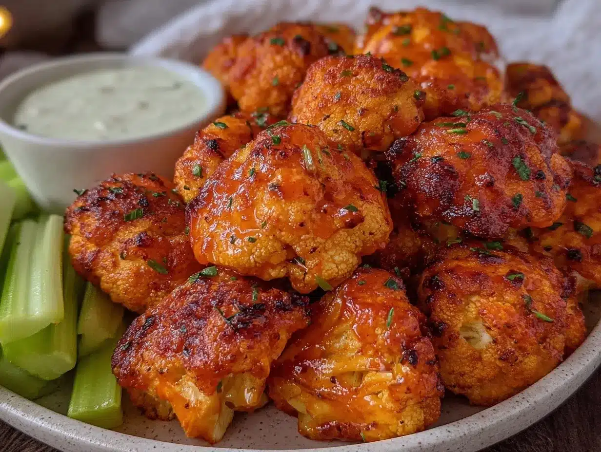 crispy air fryer buffalo cauliflower bites preparation steps