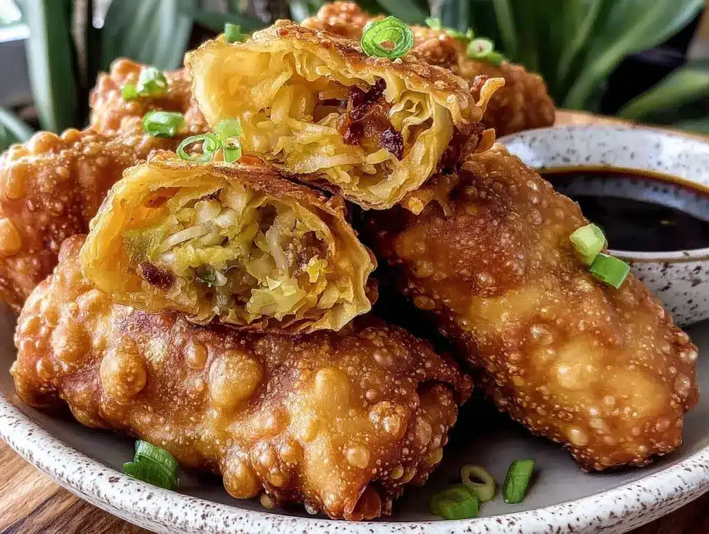 crispy air fryer egg rolls - featured image