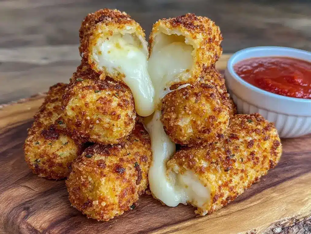 crispy air fryer mozzarella sticks - featured image