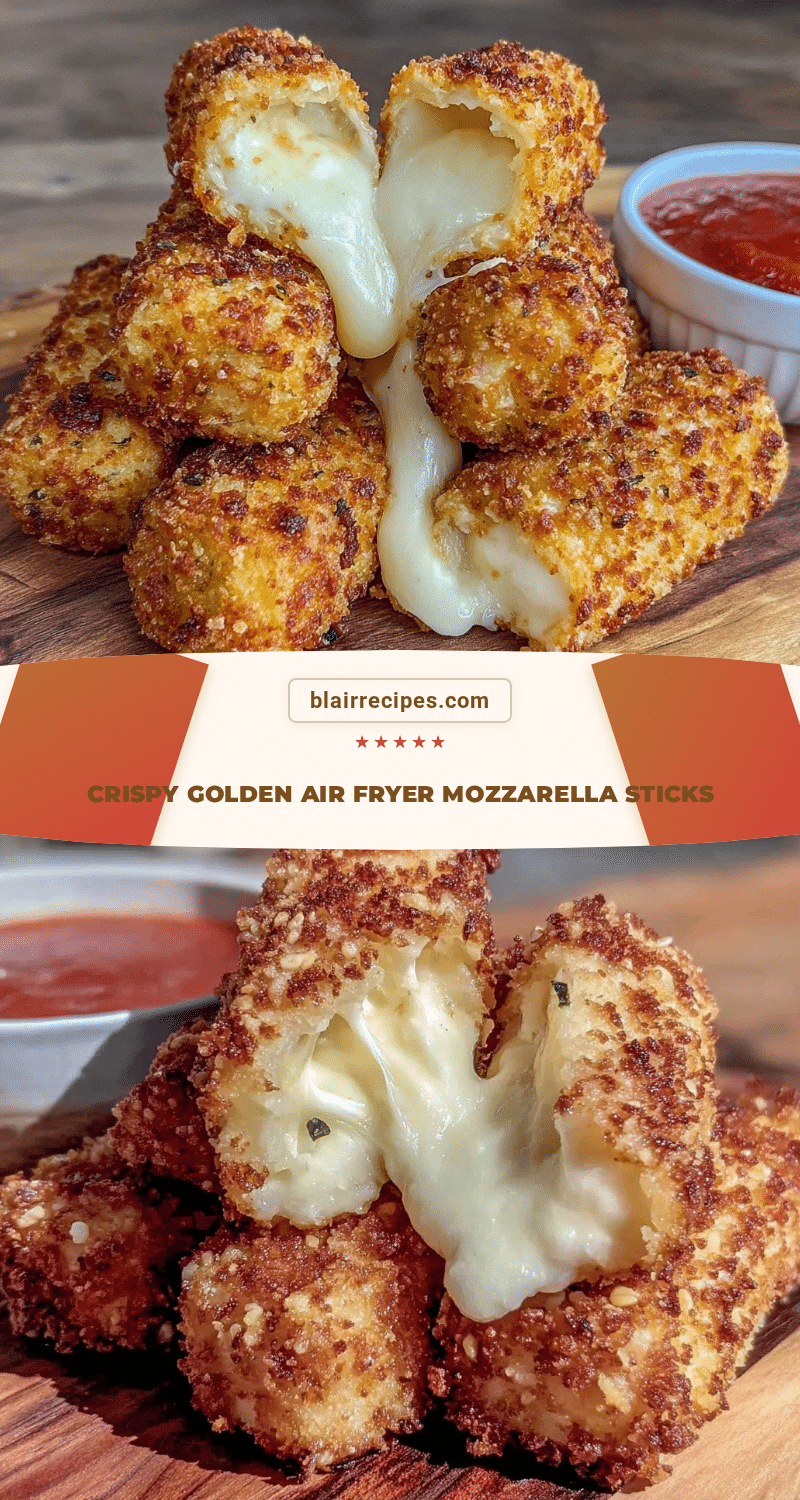 crispy air fryer mozzarella sticks recipe
