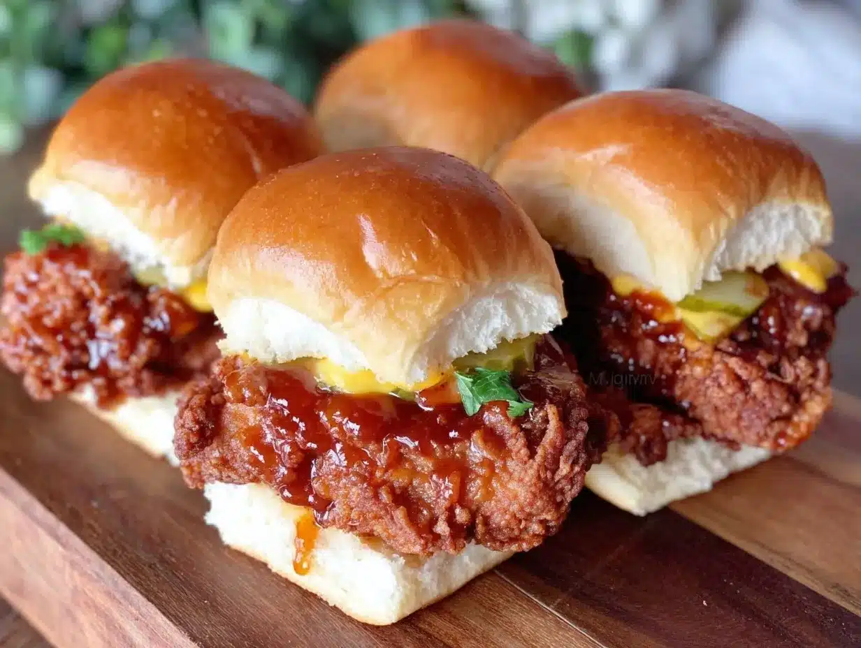 crispy Nashville hot chicken sliders preparation steps
