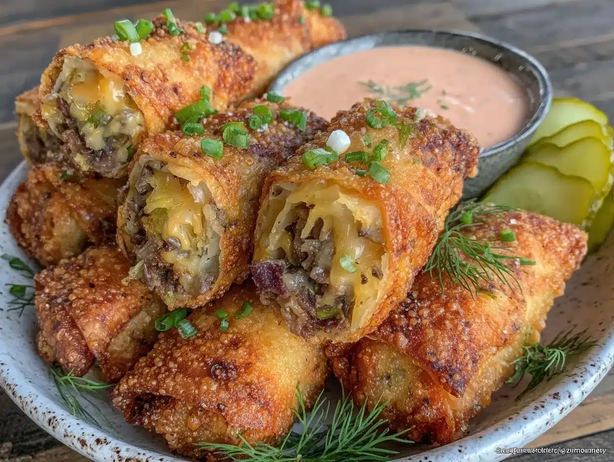crispy reuben egg rolls preparation steps