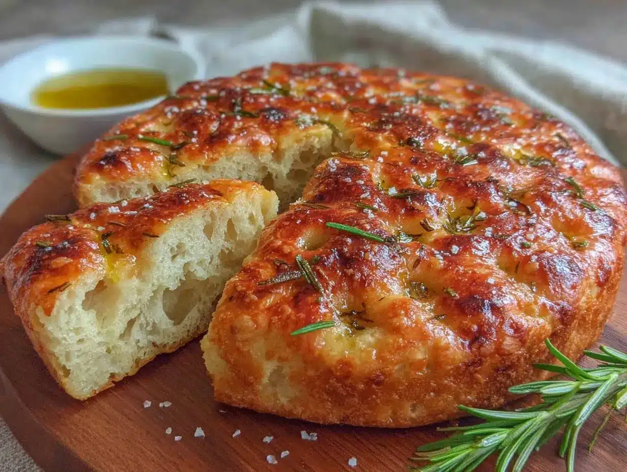 crispy sourdough focaccia bread preparation steps