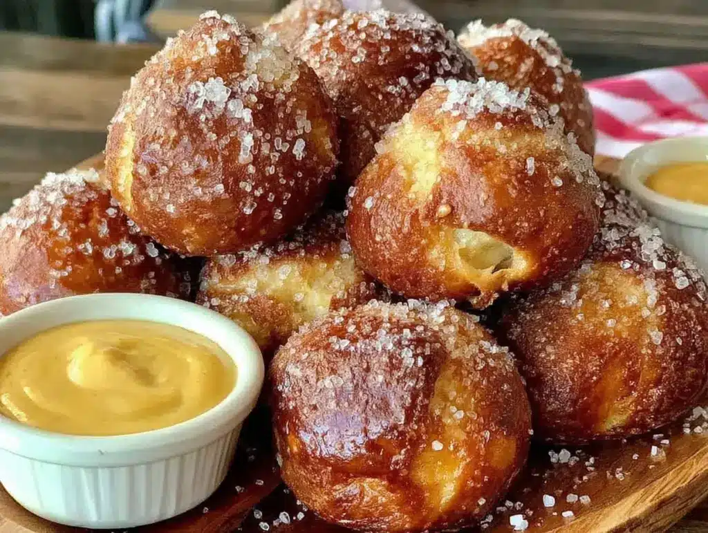 crispy sourdough pretzel bites - featured image