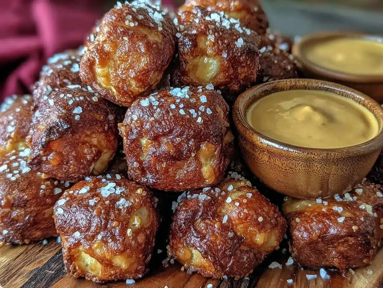 crispy sourdough pretzel bites preparation steps