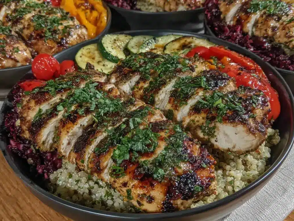 easy flavor-packed chicken meal prep bowls - featured image
