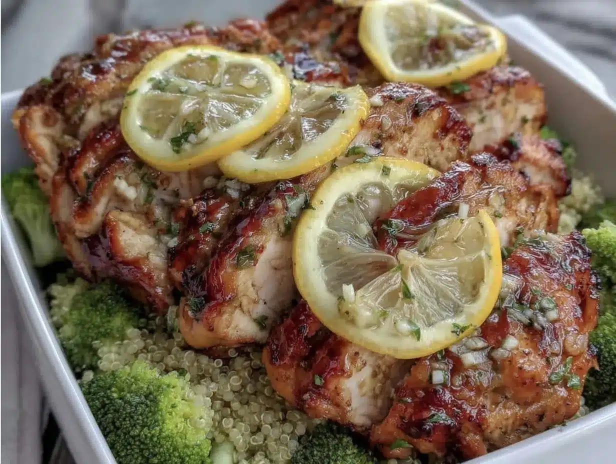 easy zesty lemon garlic chicken meal prep preparation steps